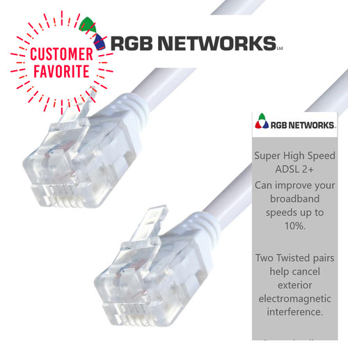 Adsl phone cable white - adsl,